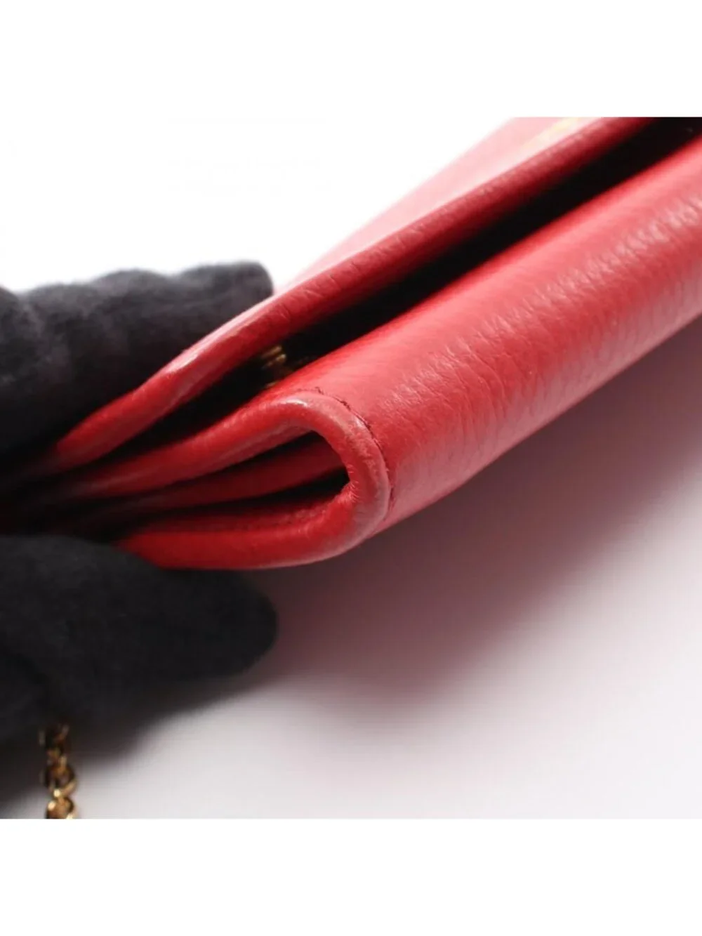 Prada Bifold Wallet Red Leather